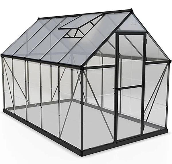 Maze Hybrid Premium Polycarbonate Greenhouse 6' x 10' - Grey Powdercoat