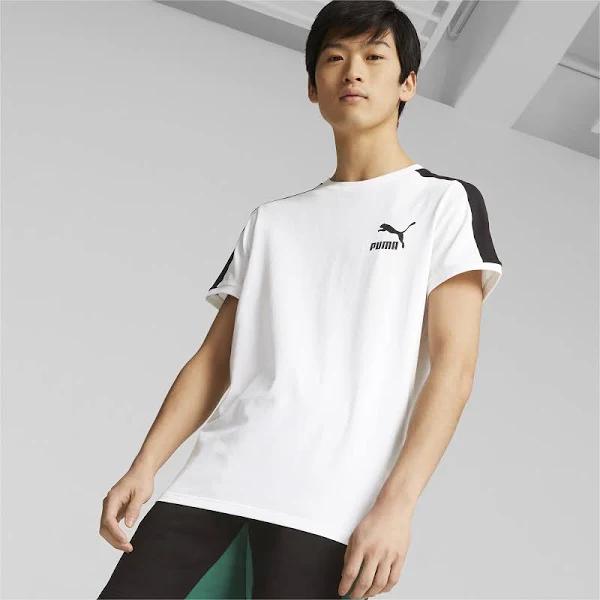 T7 Iconic Men's T-Shirt in White, Size Small, Cotton/Polyester by Puma