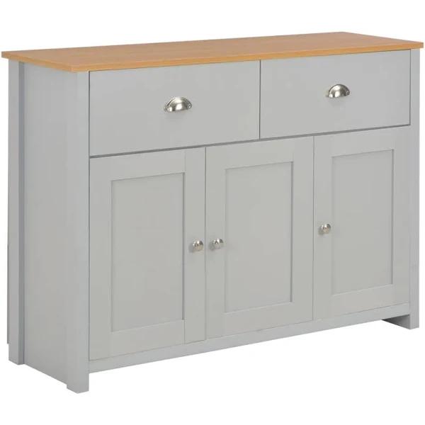 vidaXL 112 x 35 x 81cm Grey Sideboard