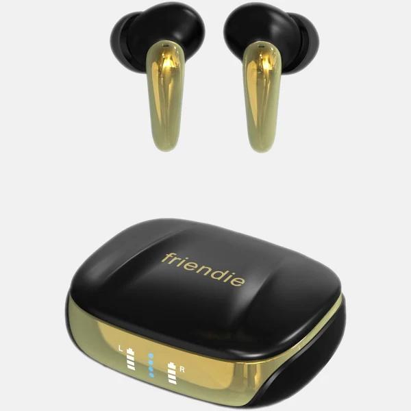 Friendie Air Focus ANC Matte Black and Gold Active Noise Cancelling Earbuds (In Ear Wireless Headphones)