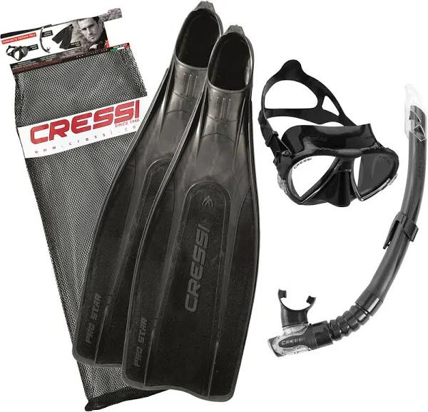 Cressi Pro Star Mask Snorkel & Set - Black