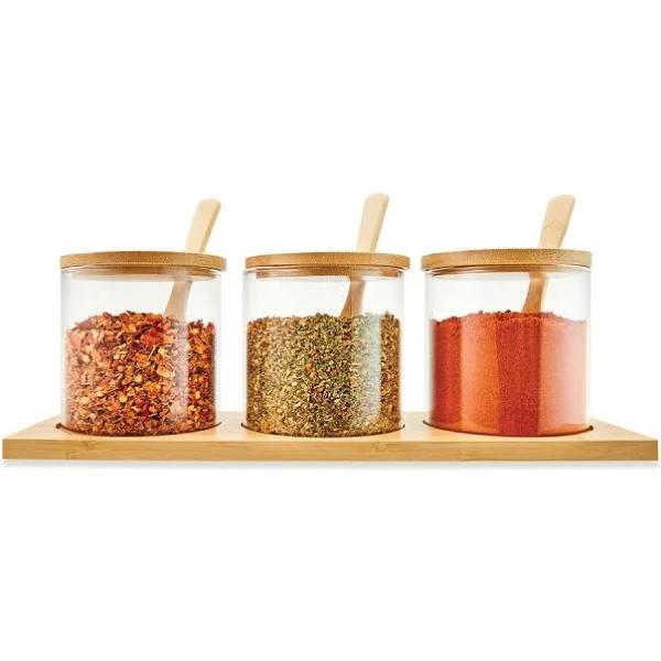 Kmart Set of 3 Glass Jars With Tray