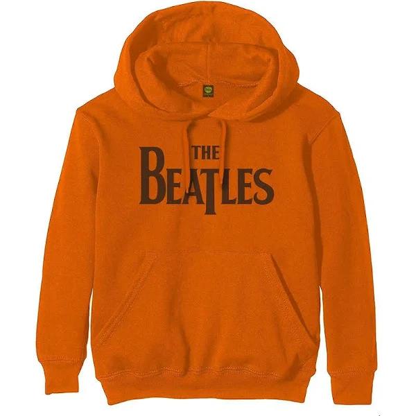 The Beatles Unisex Adult Drop T Logo Pullover Hoodie Orange XL