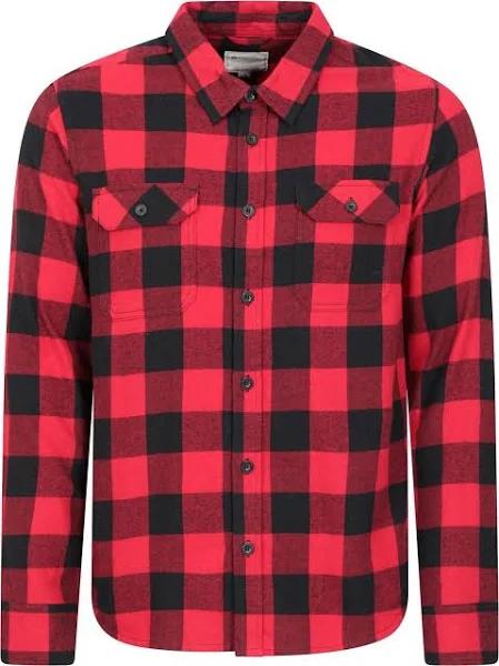 Mountain Warehouse Mens Trace Flannel Long-Sleeved Shirt Carbon XXS Cotton Mens Shirt