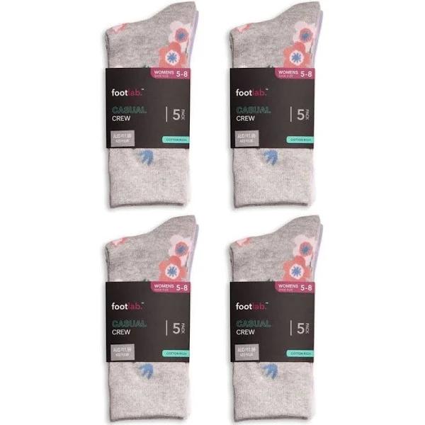 Footlab Womens 20 Pack Socks Casual Crew - Size 5-8