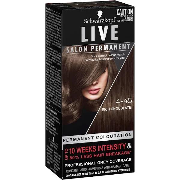 Schwarzkopf Live Salon Permanent Hair Colour 4.45 Rich Chocolate Brown