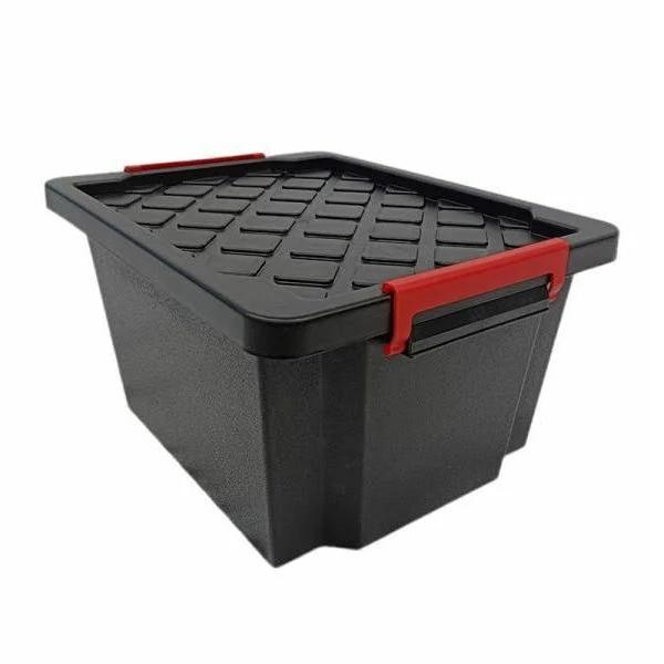 5 x Plastic Storage Tub 25L | Heavy Duty Crate Containers Boxes Tubs Bins Box Stackable Large Industrial Strength Storage Bin Container With Lid