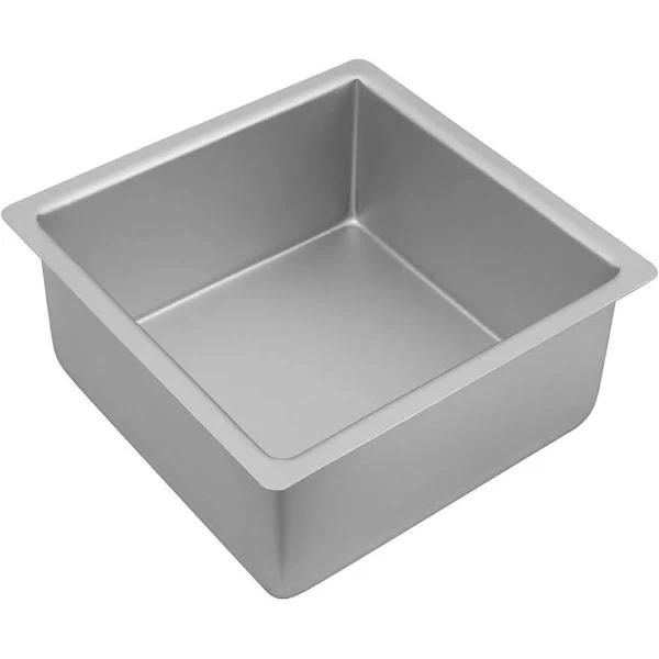 Bakemaster - Silver Anodised Deep Square Cake Pan 20x10cm