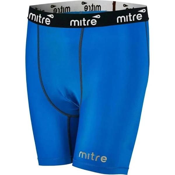 Mitre Neutron Compression Shorts Size My 8-10Y Kids Unisex Sports Tights Royal