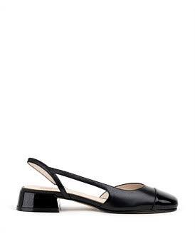 David Jones Edward Meller Dallis30 Cap Toe Slingback in Black, Size 40 EU