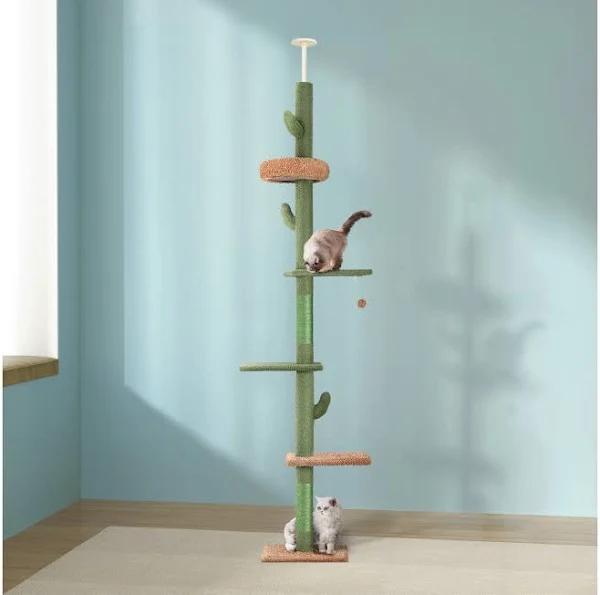 i.Pet Cat Tree Tower Scratching Post Scratcher Floor To Ceiling Cats Bed 290cm