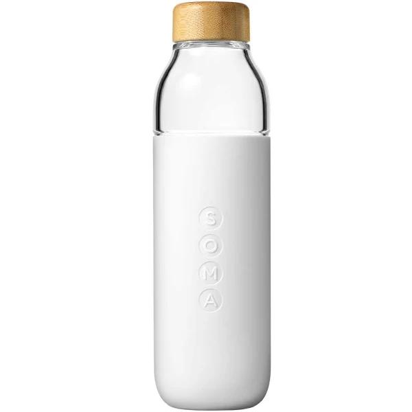 Soma Glass Water Bottle 500ml White