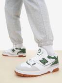 New Balance White & Green 550 Sneakers