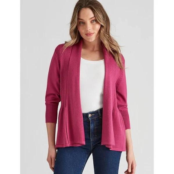 Rockmans - Womens Cardigan - 3/4 Sleeve Fit and Flare Cardigan