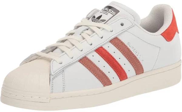 Adidas Men's Originals Superstar Shoes Crystal White Red Clay / 11.5