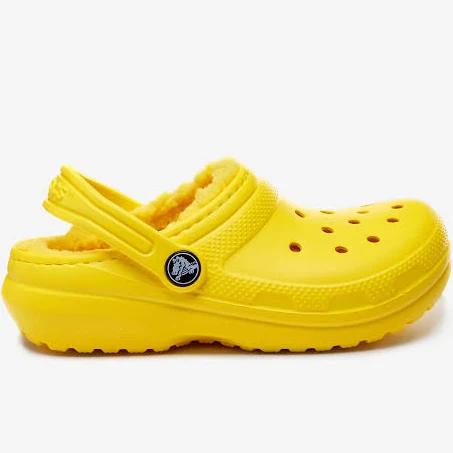 Crocs Kids Classic Lined Clog Yellow Croslite Clogs