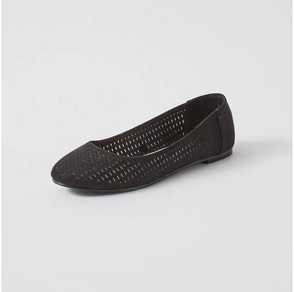 Target Woman Womens Fallan Perforated Ballet Flats | Black | Size 6