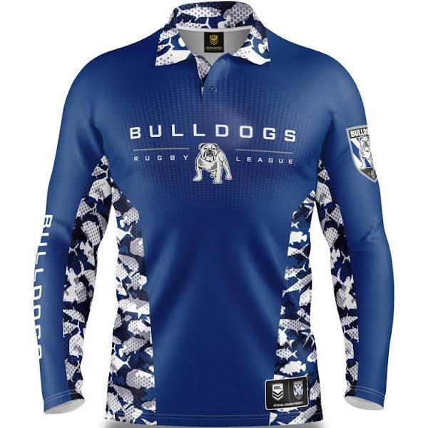 NRL Bulldogs 'Reef Runner' Fishing Shirt - Adult 3XL