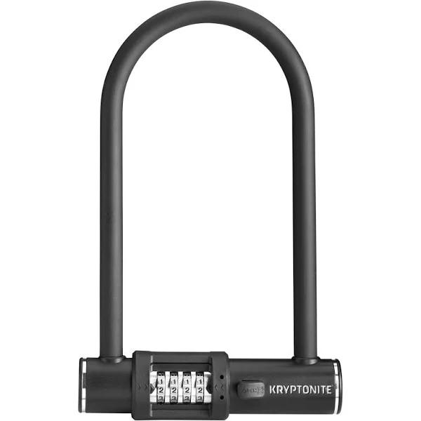 Kryptonite Combo Bike U-Lock Standard, Anti-theft Security Bicycle Lock, 12mm Steel Shackle, 4-digit Resettable Combination U Lock For Scooter Road