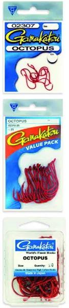 Gamakatsu Octopus Hooks Red No.6 Qty 10