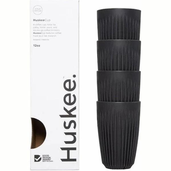 Huskee 12oz Coffee Cup (4 Pack) Charcoal