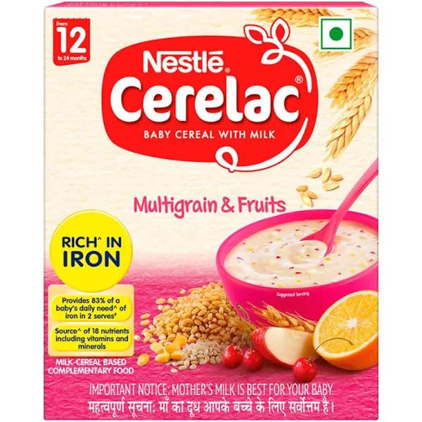 Nestle Cerelac Baby Cereal With Milk, Multigrain & Fruits 12 Months - Pack of 1 / 300 gm