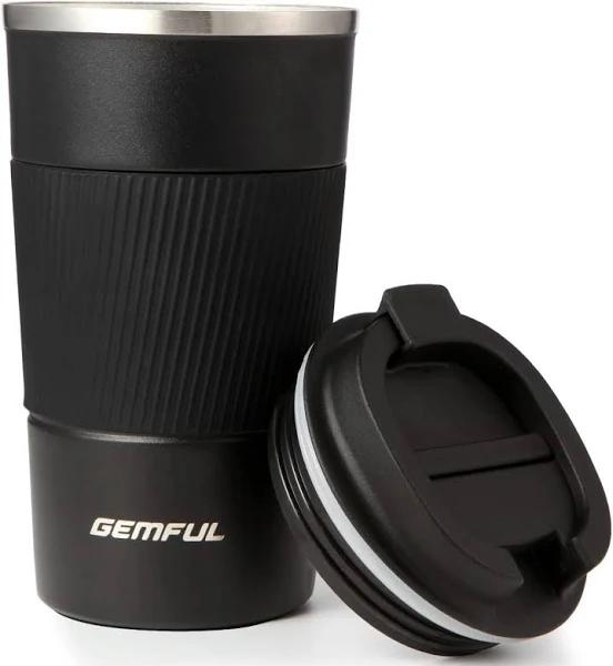 GEMFUL Travel Mug Thermal Double Walled Stainless Steel Leakproof Coffee Cup For Hot & Cold Drinks 510ml/18oz