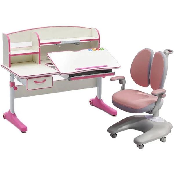 Ergonomic Height Adjustable Children Kids Study Desk Chair Set 120cm Blue Pink AU - Amazingooh Wholesale Pink(Desk+508 Chair)