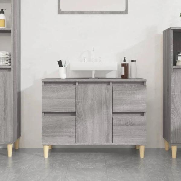 Sink Cabinet Grey Sonoma 80x33x60 cm Engineered Wood vidaXL