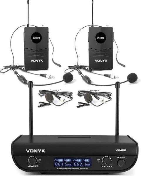 Vonyx WM82BP Microphone UHF Digital 2 Ch Bodypack