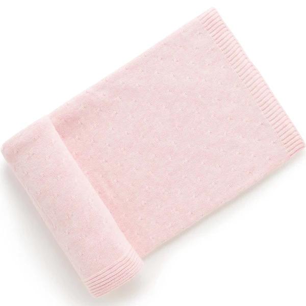 Purebaby Essentials Blanket - Pale Pink Melange