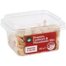 Woolworths Snack Pot Peanuts Cashews & Macadamia Mix 200g