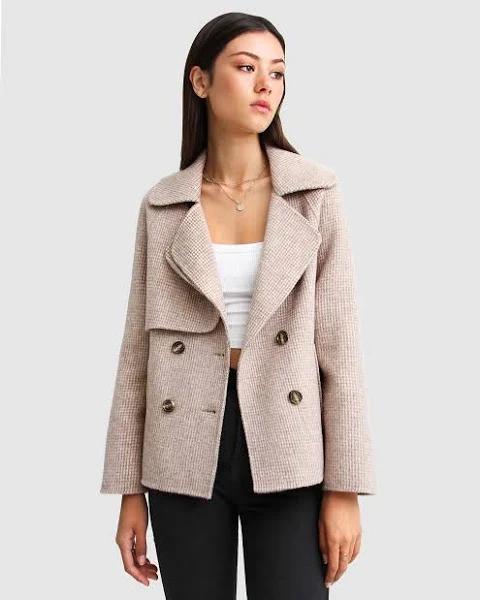 Belle & Bloom I'm Yours Beige Wool Blend Peacoat Beige S