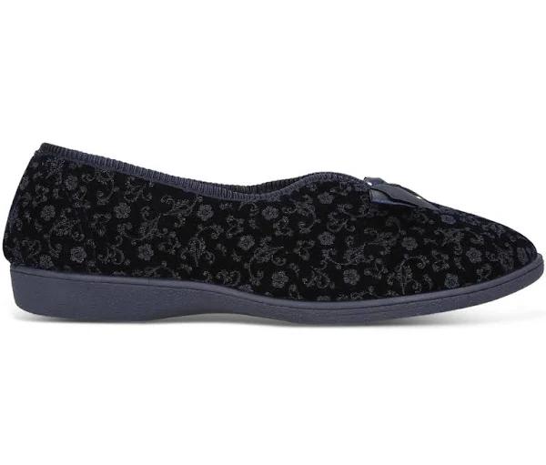 Grosby Womens Valerie 2 Comfortable Printed Indoor Slippers Navy 10 US