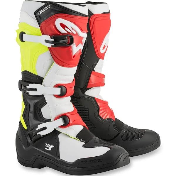 Alpinestars Tech 3 Boots - Black/White/Yellow/Red - 14