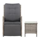 Gardeon Recliner Chairs Outdoor Sun Lounge Setting Patio Furniture Wicker Sofa