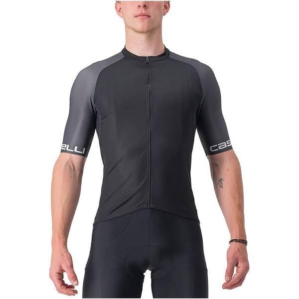 Castelli Entrata VI Jersey Light black/steel Blue - XL