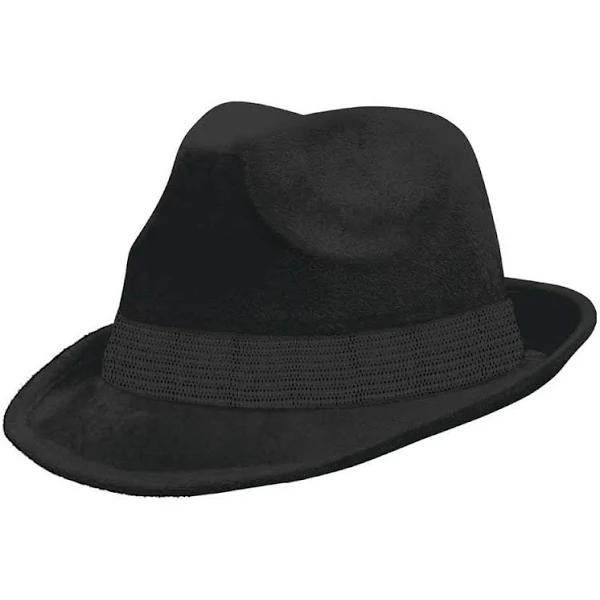 Black Velour Fedora Hat