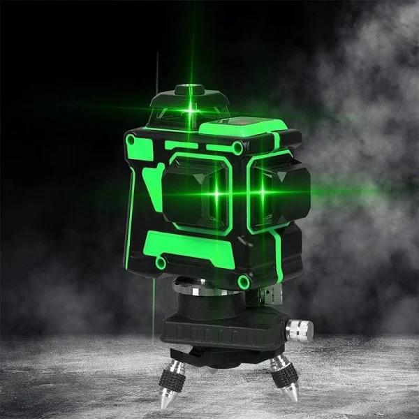 Traderight Laser Level Green Light Self Leveling 3D 12 Line Measure 1.2m Tripod