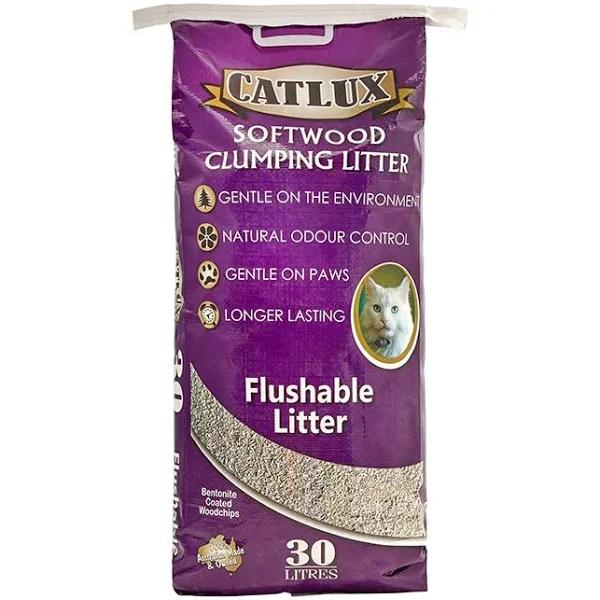 Catlux Softwood Clumping Cat Litter 30L