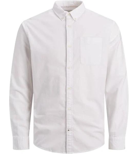 Jack & Jones Oxford Long Sleeve Shirt in White S