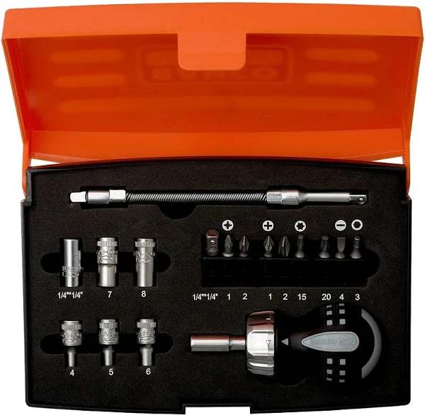 Bahco 808050S18 Stubby Ratchet Screwdriver Set (18 Pieces)