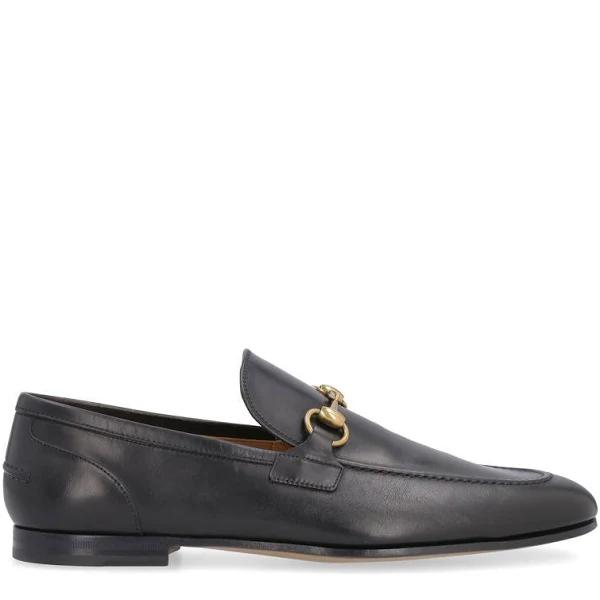 Gucci Jordaan Leather Loafers with Horsebit Black - UK 6