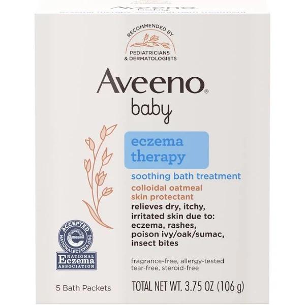 Aveeno Baby Soothing Bath Treatment Packets Eczema Therapy, 5 Count