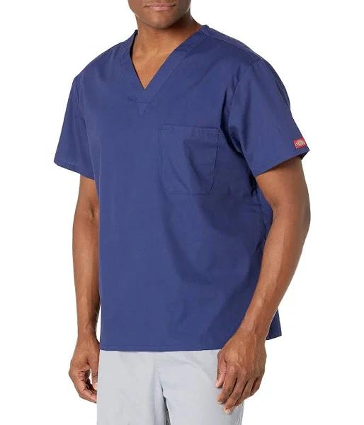 Dickies EDS Signature Scrubs Unisex V-Neck Top - M - Navy