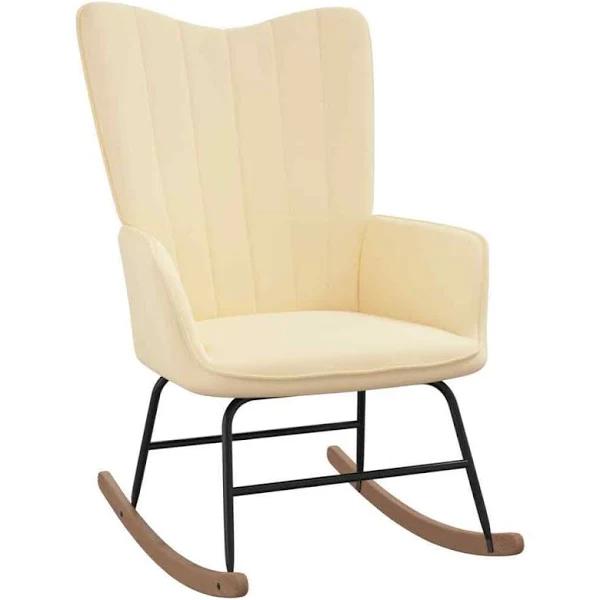 vidaXL Rocking Chair Cream White Velvet