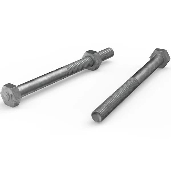 Zenith M6 x 75mm Hot Dip Galvanised Hex Head Bolts and Nuts