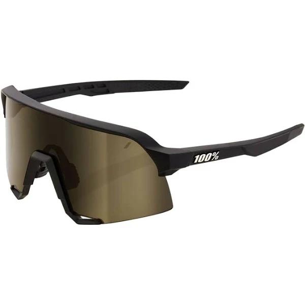 100% S3 Sunglasses Soft Tact Black (Soft Gold Mirror Lens)