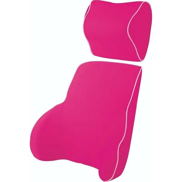 Pink Memory Foam Lumbar Back & Neck Pillow Support Back Cushion Office Car Seat