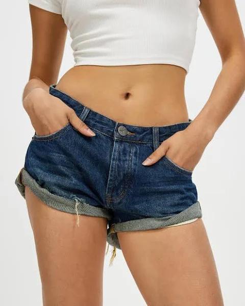 Royal Blue Bandits Low Waist Denim Short